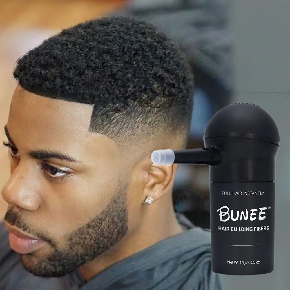 BUNEE Hair Fiber Set 15g: Natural and dense hair fibers for men.
