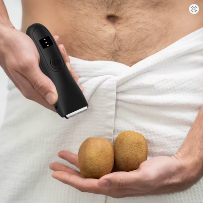 MEN'S BODY HAIR TRIMMER, INCLUDING A TRIMMER FOR INTIMATE HAIR.