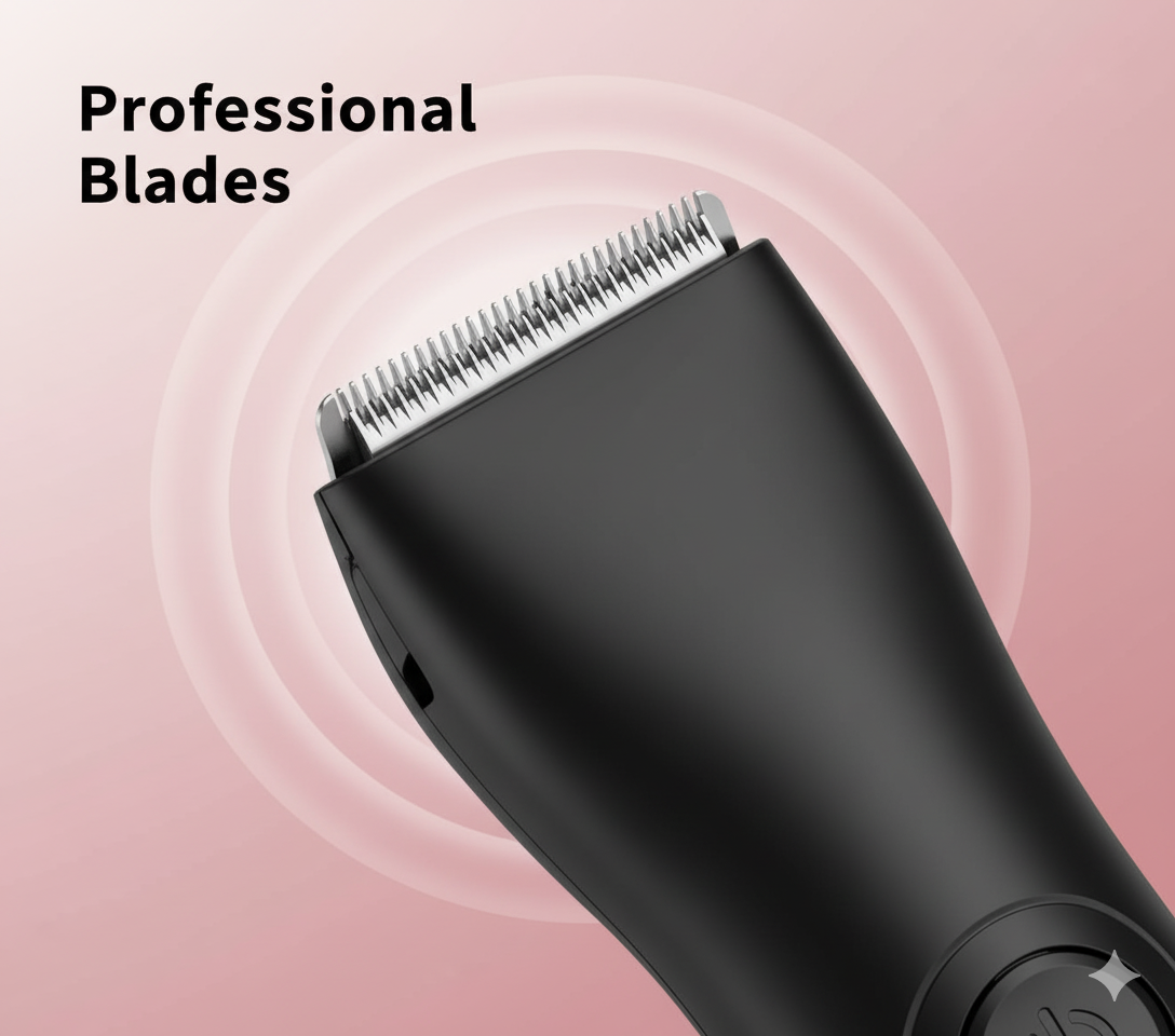 MEN'S BODY HAIR TRIMMER, INCLUDING A TRIMMER FOR INTIMATE HAIR.