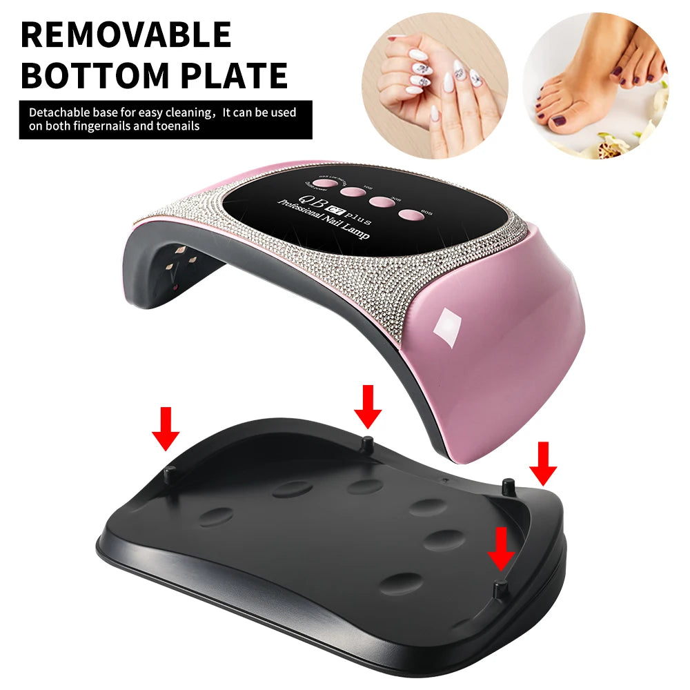 PROFESSIONAL UV/LED NAIL LAMP WITH 57 LEDS, FAST DRYING, FOR GEL POLISH CURING AND LCD DISPLAY.
