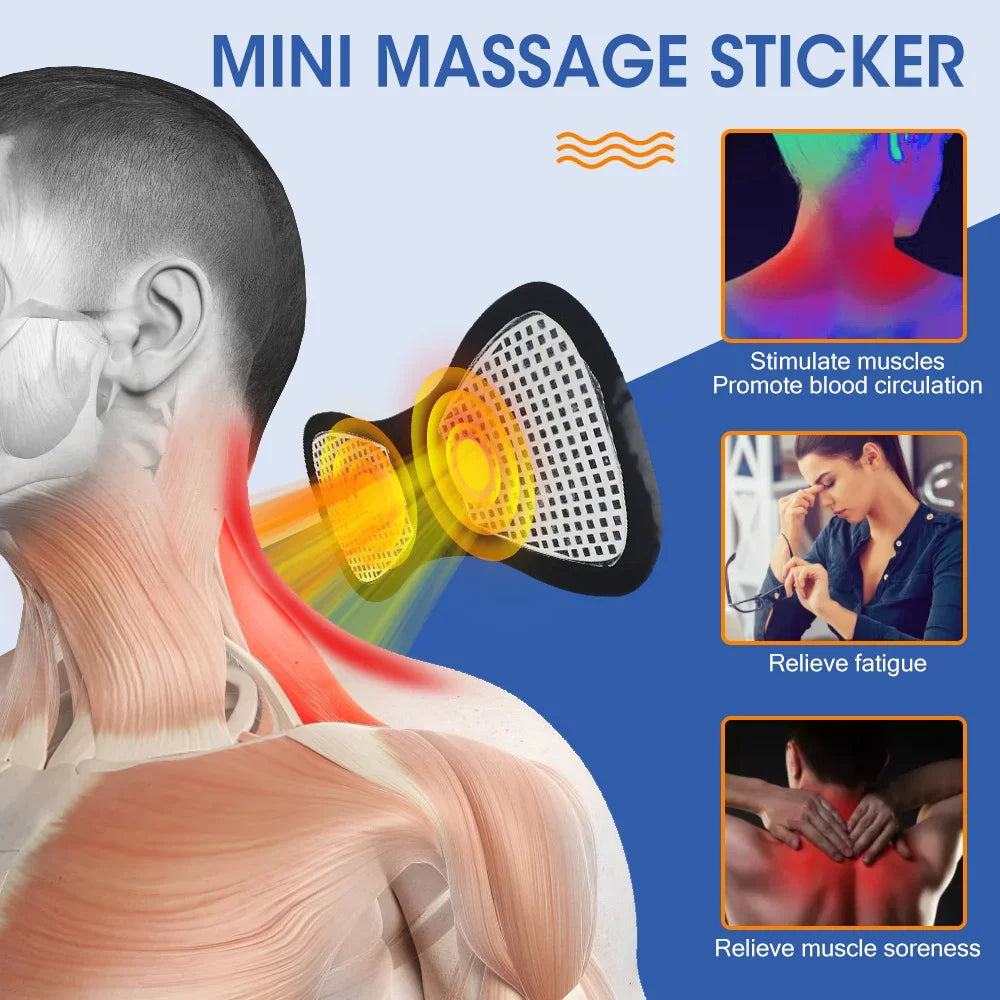 ELECTRIC NECK MASSAGER EMS MUSCLE MASSAGE STIMULATOR LOW FREQUENCY INSTRUMENT BACK CERVICAL CALF PATCHES PAIN JOINTS MINI DEVICE