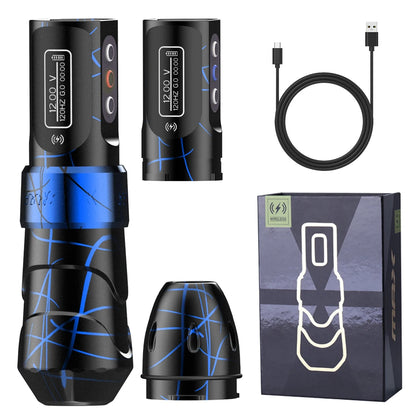 FLUX MAX PROFESSIONAL CORDLESS ROTARY TATTOO MACHINE, LED DIGITAL DISPLAY AND 4.0 MM WIDE TATTOO PEN.