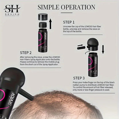 SEVICH 40G HAIR FIBERS REGROWTH POWDERS KERATIN APPLICATOR HAIR BUILDING FIBERS SPRAY PUMP HAIR GROWTH PRODUCTS BEAUTY HEALTH