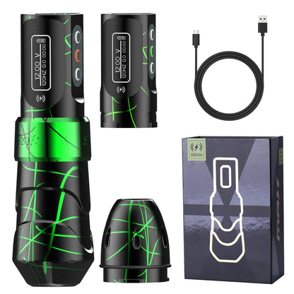 FLUX MAX PROFESSIONAL CORDLESS ROTARY TATTOO MACHINE, LED DIGITAL DISPLAY AND 4.0 MM WIDE TATTOO PEN.