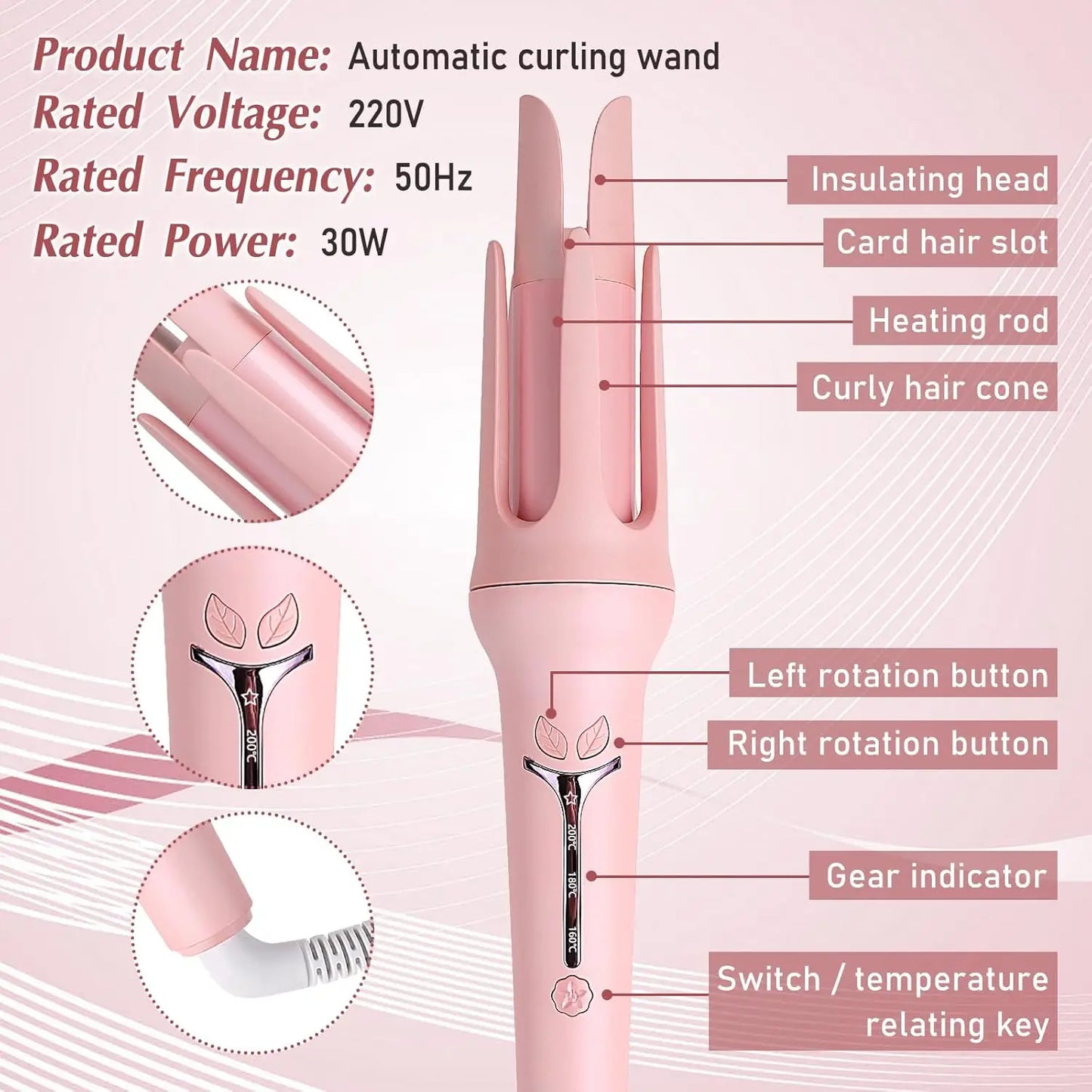 AUTOMATIC CURLING IRON 32MM 4V ADJUSTABLE
