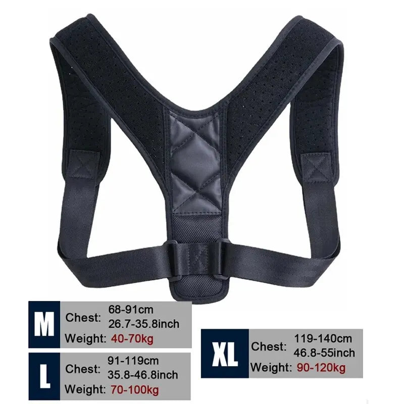 POSTURE CORRECTOR BELT FOR THE BACK, HUNCHBACK PREVENTION, POSTURE CORRECTION WHILE SITTING, UNISEX, BREATHABLE, BODY SHAPING