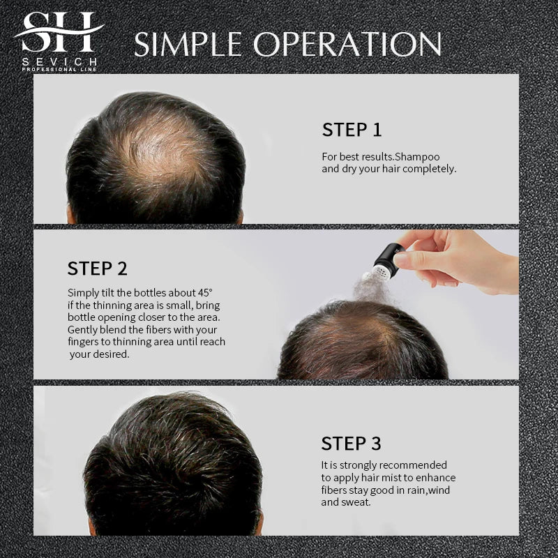 SEVICH 40G HAIR FIBERS REGROWTH POWDERS KERATIN APPLICATOR HAIR BUILDING FIBERS SPRAY PUMP HAIR GROWTH PRODUCTS BEAUTY HEALTH