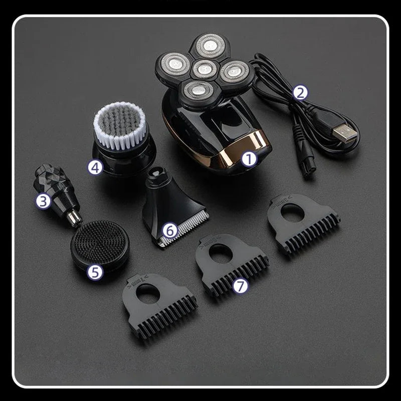 PORTABLE RECHARGEABLE 5-IN-1 ELECTRIC SHAVER