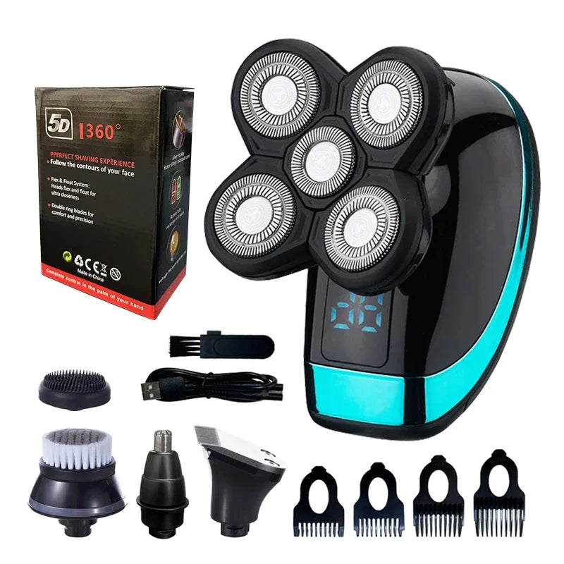 PORTABLE RECHARGEABLE 5-IN-1 ELECTRIC SHAVER