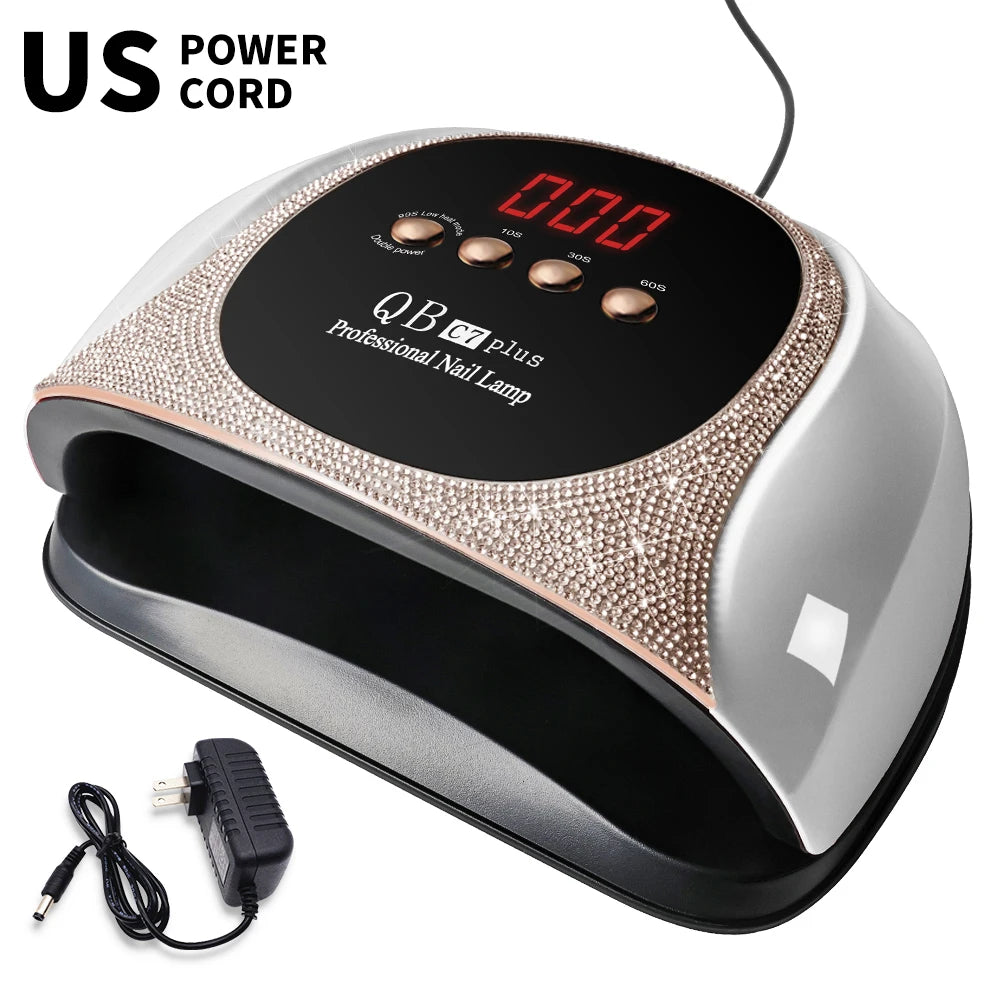 PROFESSIONAL UV/LED NAIL LAMP WITH 57 LEDS, FAST DRYING, FOR GEL POLISH CURING AND LCD DISPLAY.