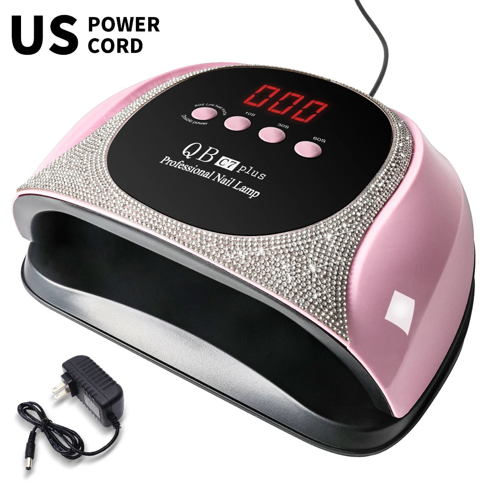 PROFESSIONAL UV/LED NAIL LAMP WITH 57 LEDS, FAST DRYING, FOR GEL POLISH CURING AND LCD DISPLAY.