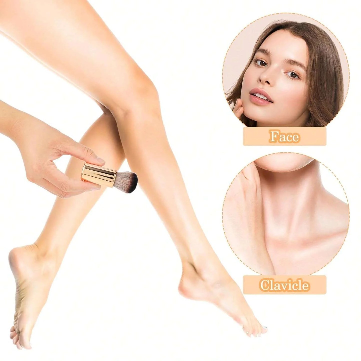 SOFT BRONZING BRUSH FOR FACE, BODY AND LEG MAKEUP (ROSE GOLD)