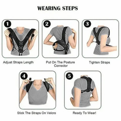 POSTURE CORRECTOR BELT FOR THE BACK, HUNCHBACK PREVENTION, POSTURE CORRECTION WHILE SITTING, UNISEX, BREATHABLE, BODY SHAPING