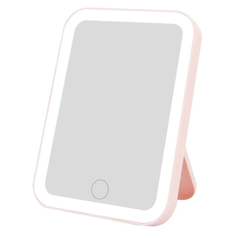SMALL TABLETOP MIRROR WITH SMART LED LIGHT.