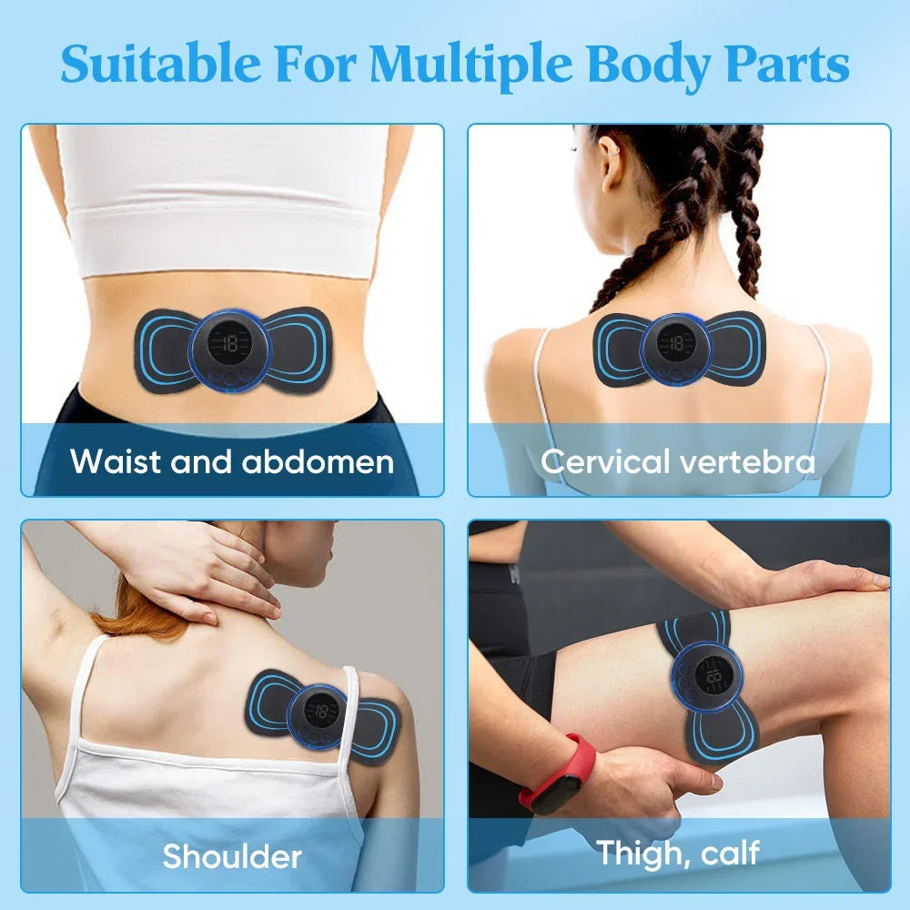 ELECTRIC NECK MASSAGER EMS MUSCLE MASSAGE STIMULATOR LOW FREQUENCY INSTRUMENT BACK CERVICAL CALF PATCHES PAIN JOINTS MINI DEVICE